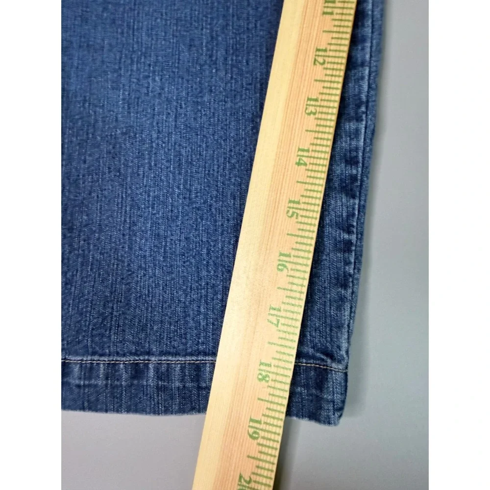 Gloria Vanderbilt Amanda Capri Jeans Womens 12P Petite Blue Wide Leg Cropped